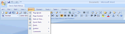 Classic Style Menus and Toolbars for Microsoft Word 2007