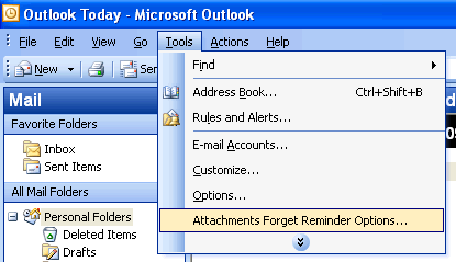 Click to view Attachments Forget Reminder for Outlook 3.8.7 screenshot